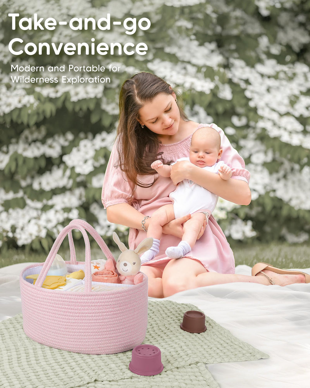 Maliton nursery-to-car organizer supports diapering on the go from changing table to car
