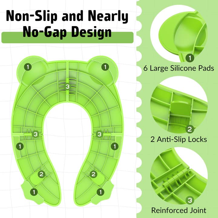 Maliton portable potty seat non-slip pads enhance stability on any toilet.