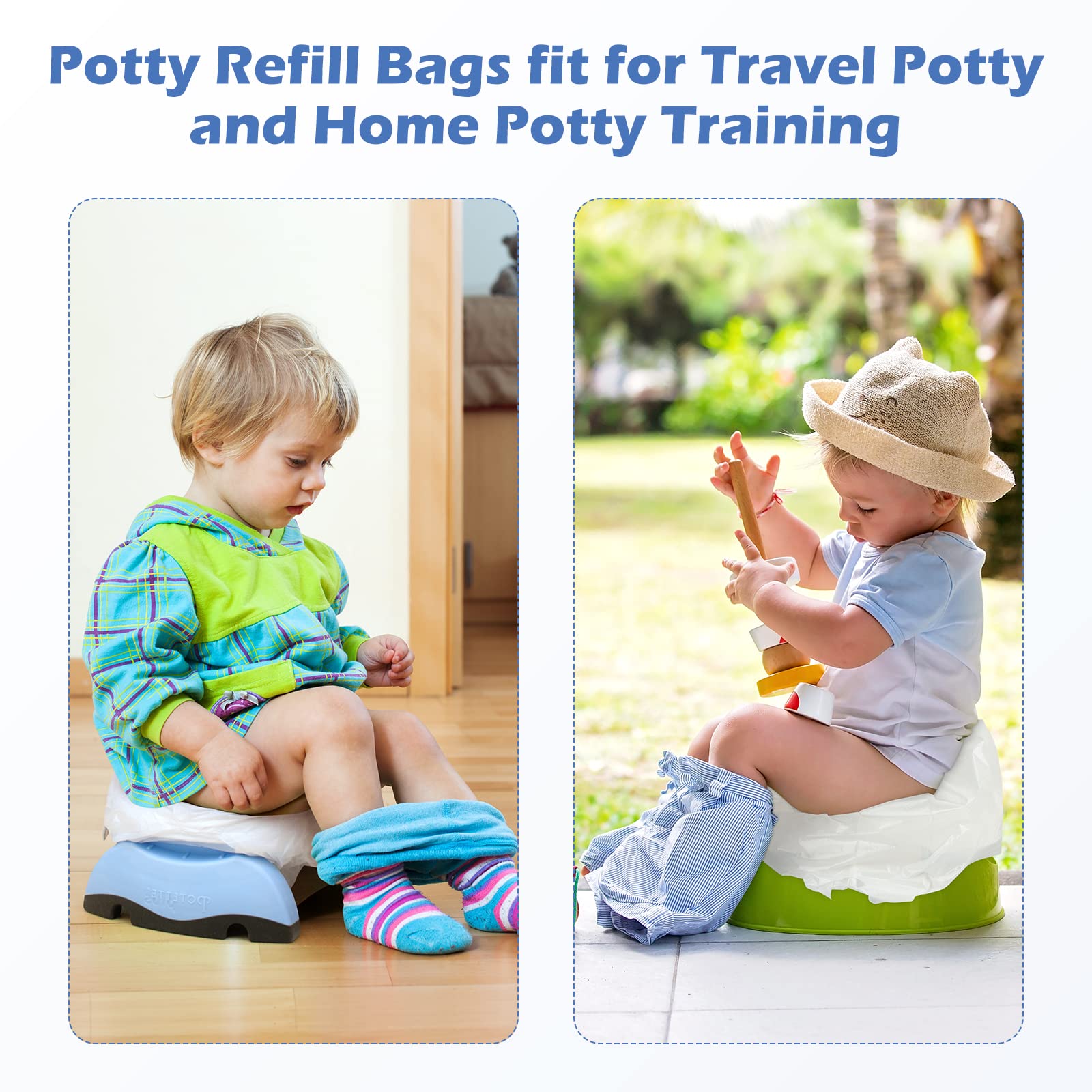 Maliton potty bags absorbent pad closeup highlights fast absorption for quick cleanup