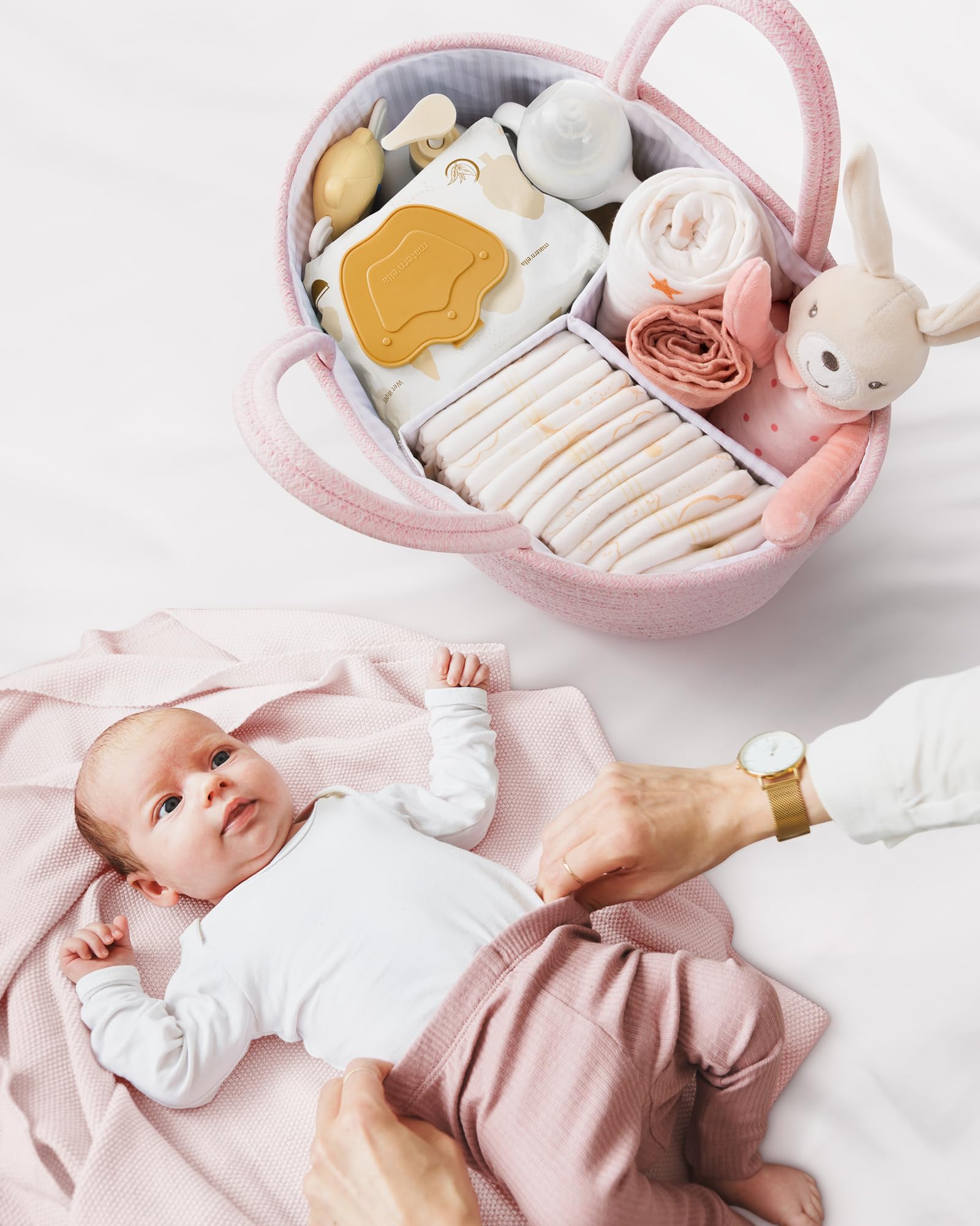 Maliton premium cotton rope basket designed for nursery use and skin-friendly durability