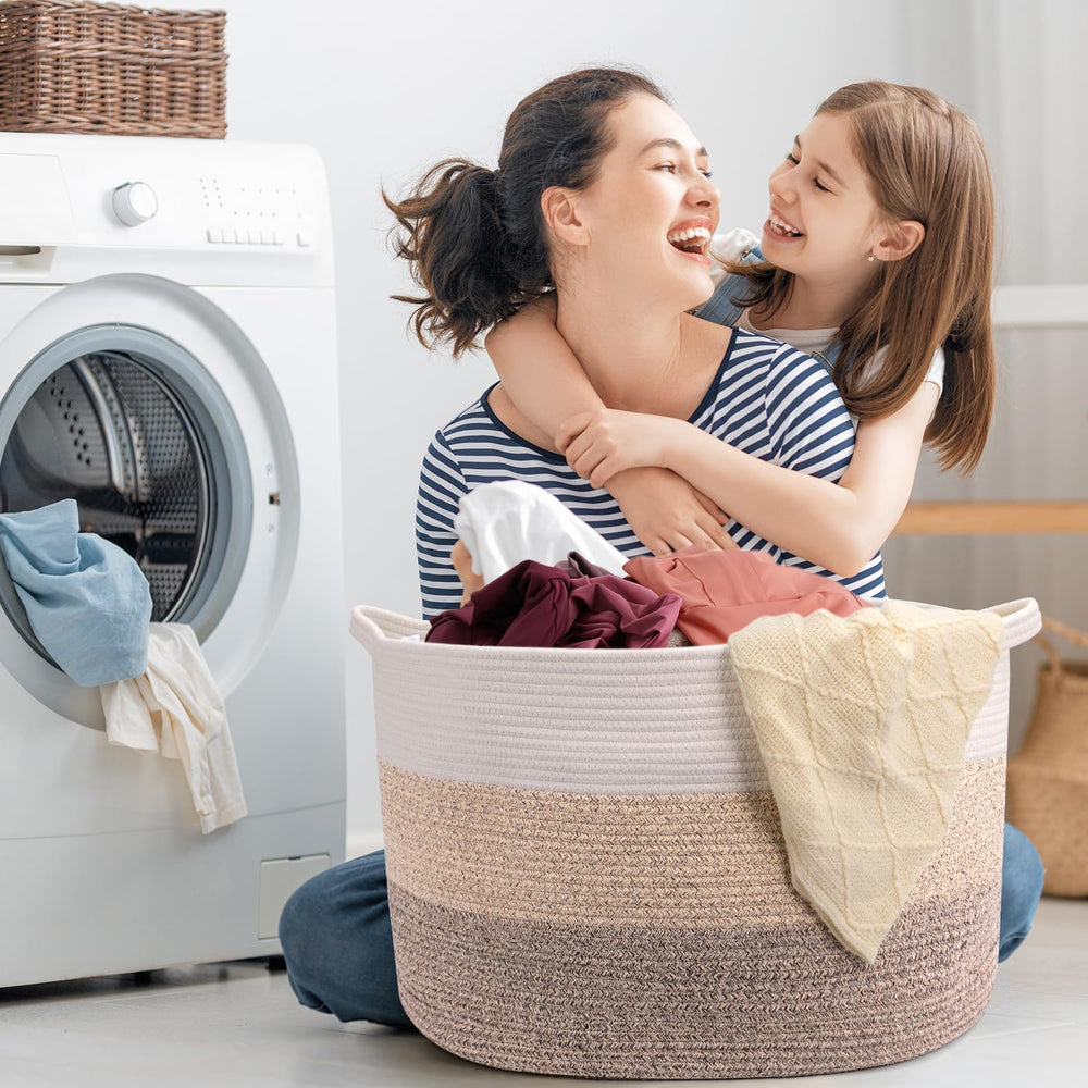 Maliton round soft-edge basket offers safe, accessible storage.