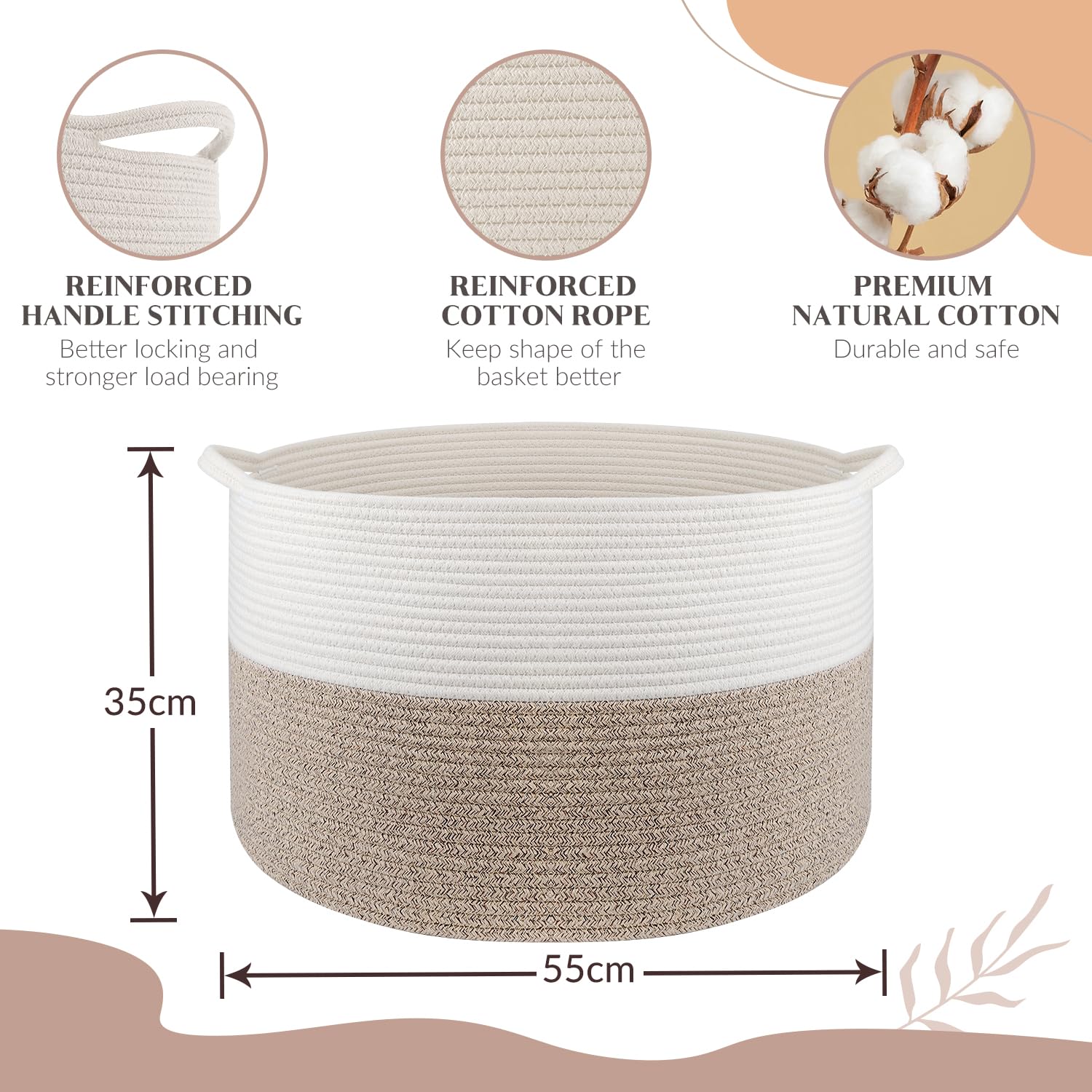 Maliton woven laundry hamper stands on its own with sturdy construction.