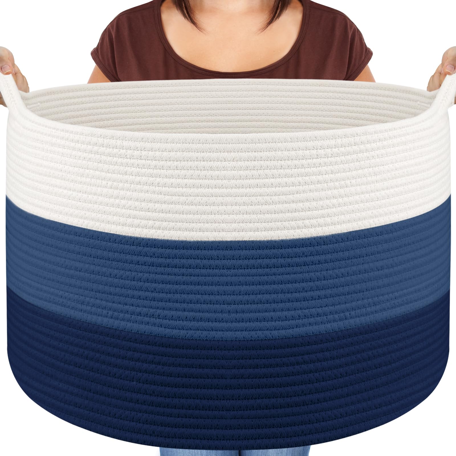 Maliton XXXL cotton rope basket closeup weave highlighting durable storage.