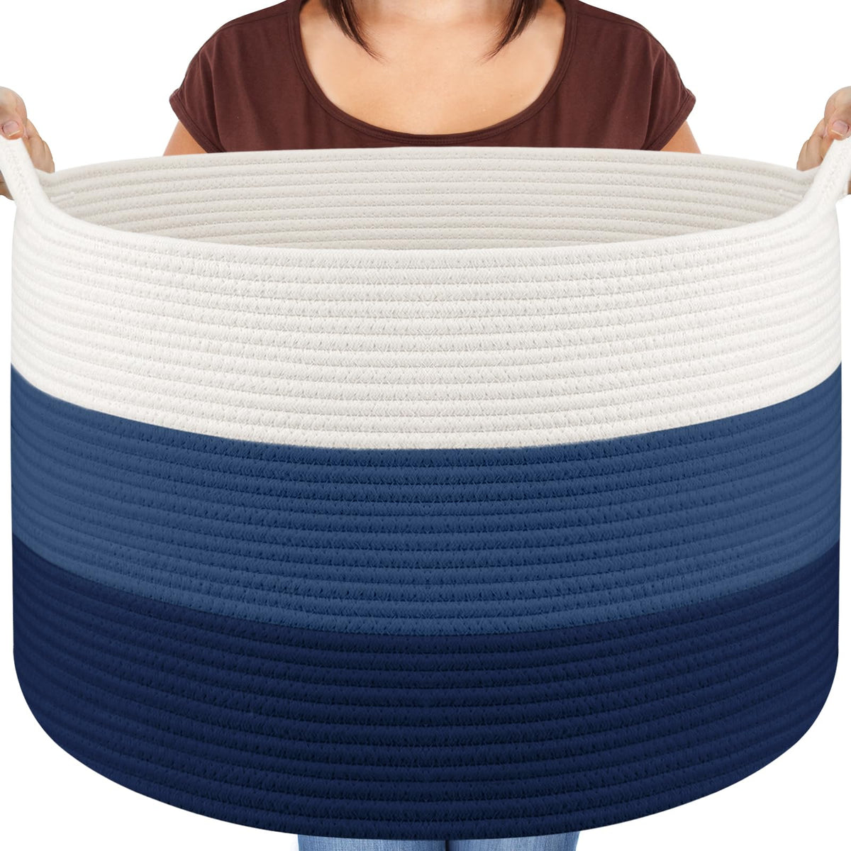 Maliton XXXL cotton rope basket closeup weave highlighting durable storage.