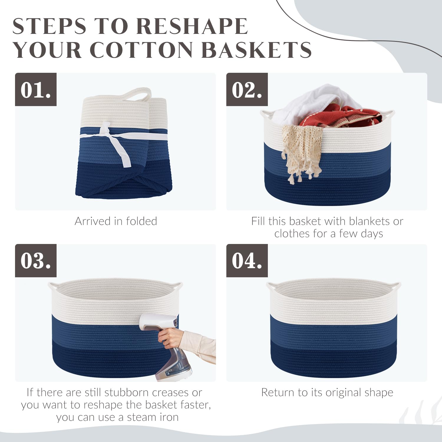 Maliton XXXL cotton rope basket presents as a neutral, giftable decor piece.