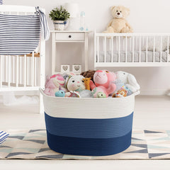 Maliton XXXL cotton rope basket with built-in handles for easy moving.