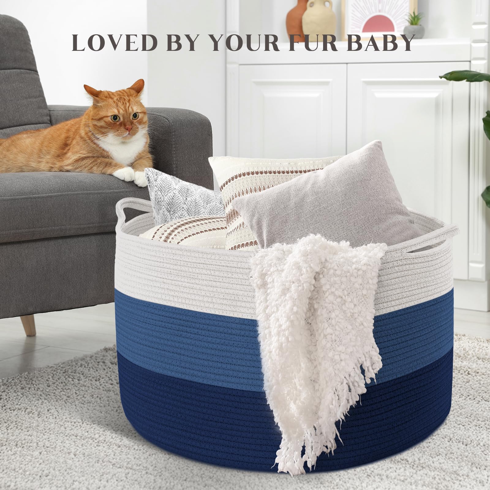 Maliton XXXL cotton rope basket used for kids toys organization.