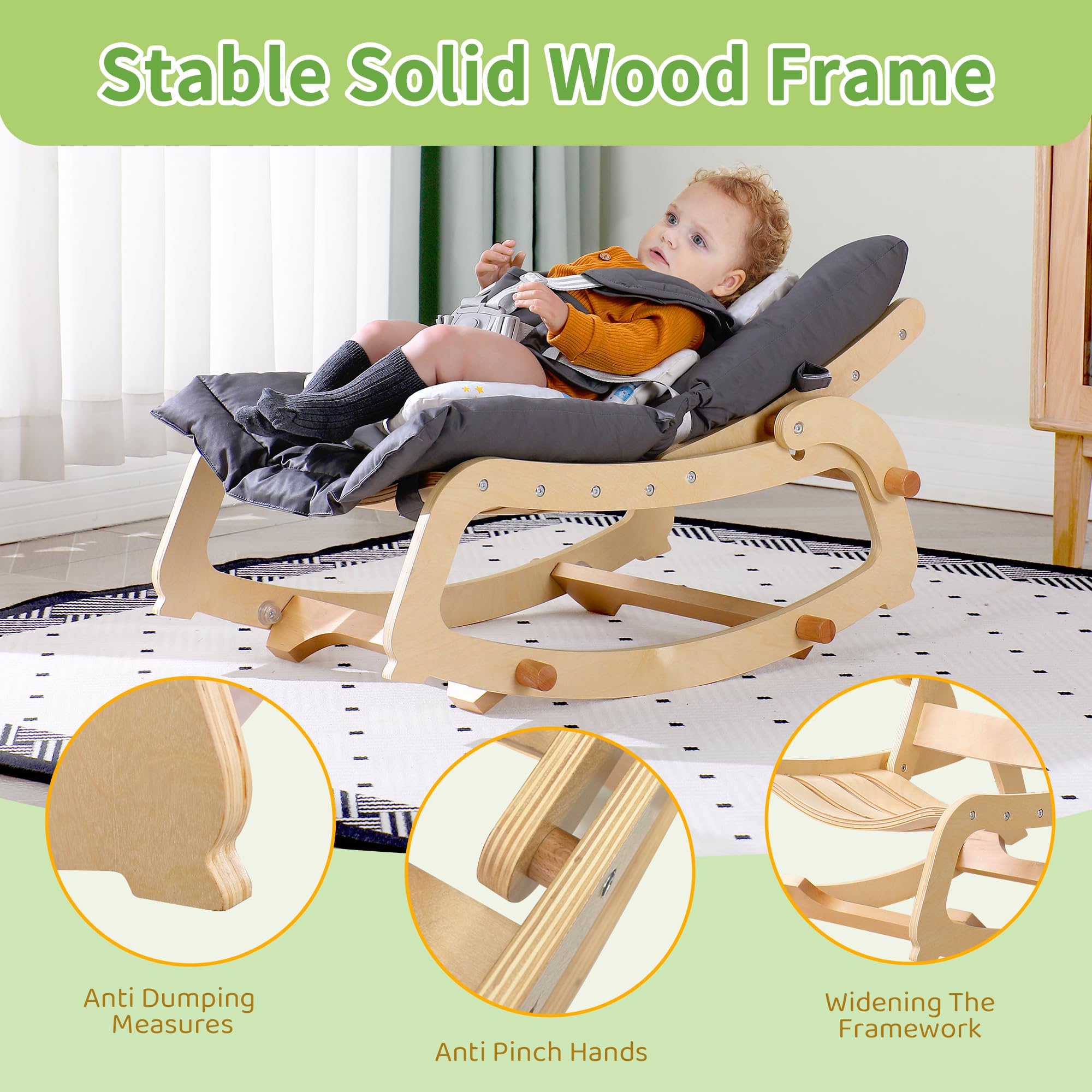 MallBest adjustable positions from feeding to play to sitting for day-long adaptability.