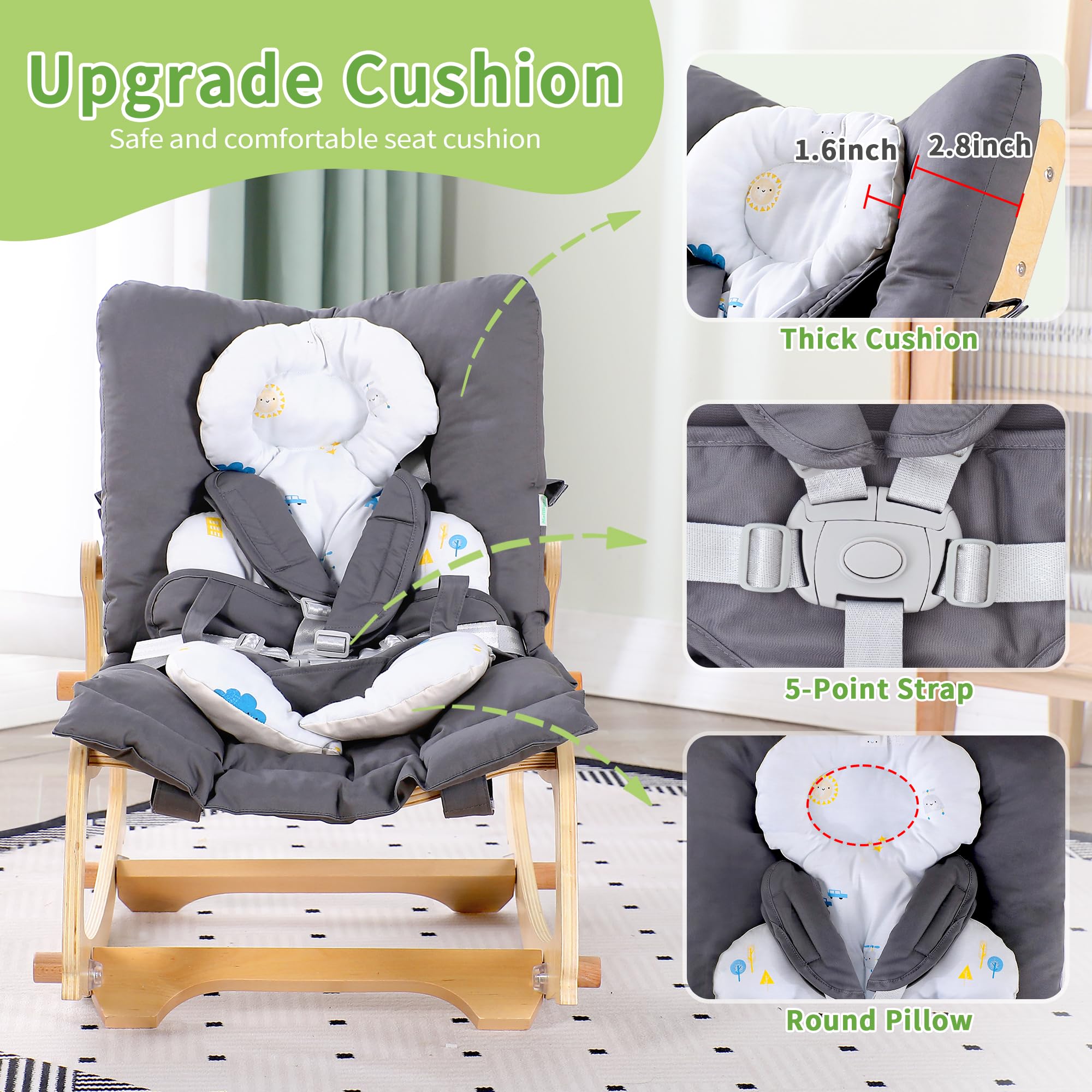 MallBest double cushion infant seat extra-soft padding for comfy supervised play.