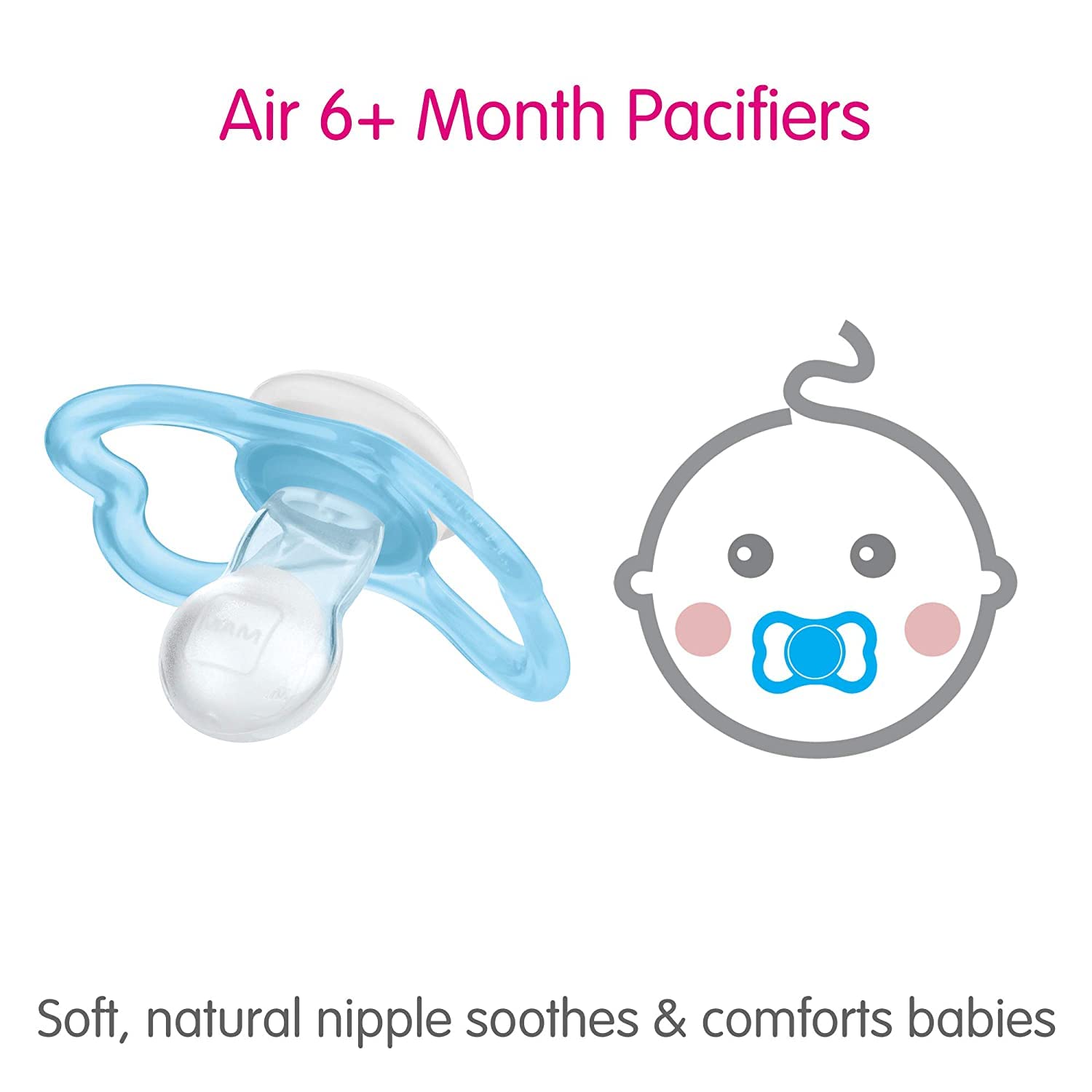 MAM Air value pack image shows durable, BPA-free pacifiers for everyday baby soothing