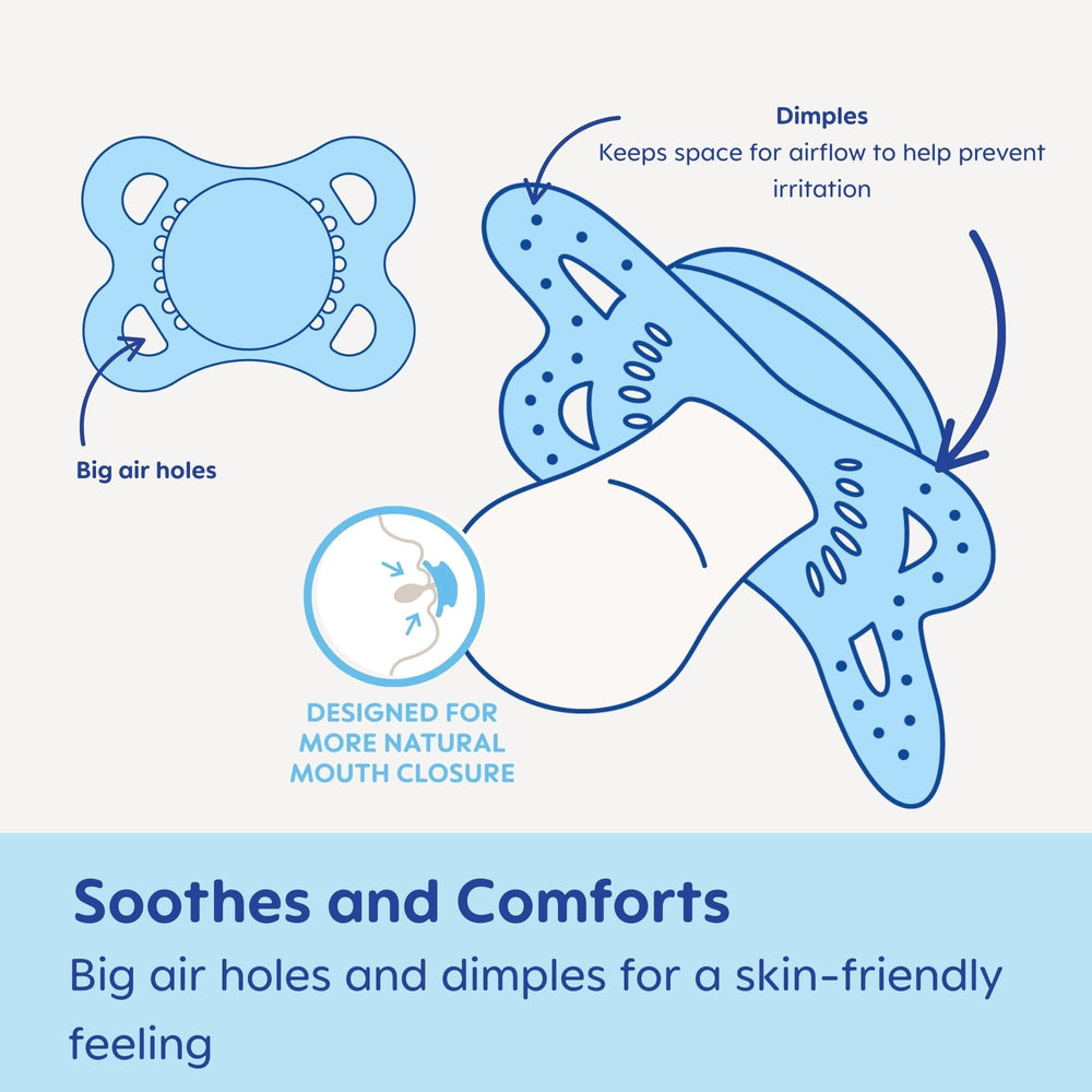 MAM Original Night self-sterilizing case keeps pacifiers clean.