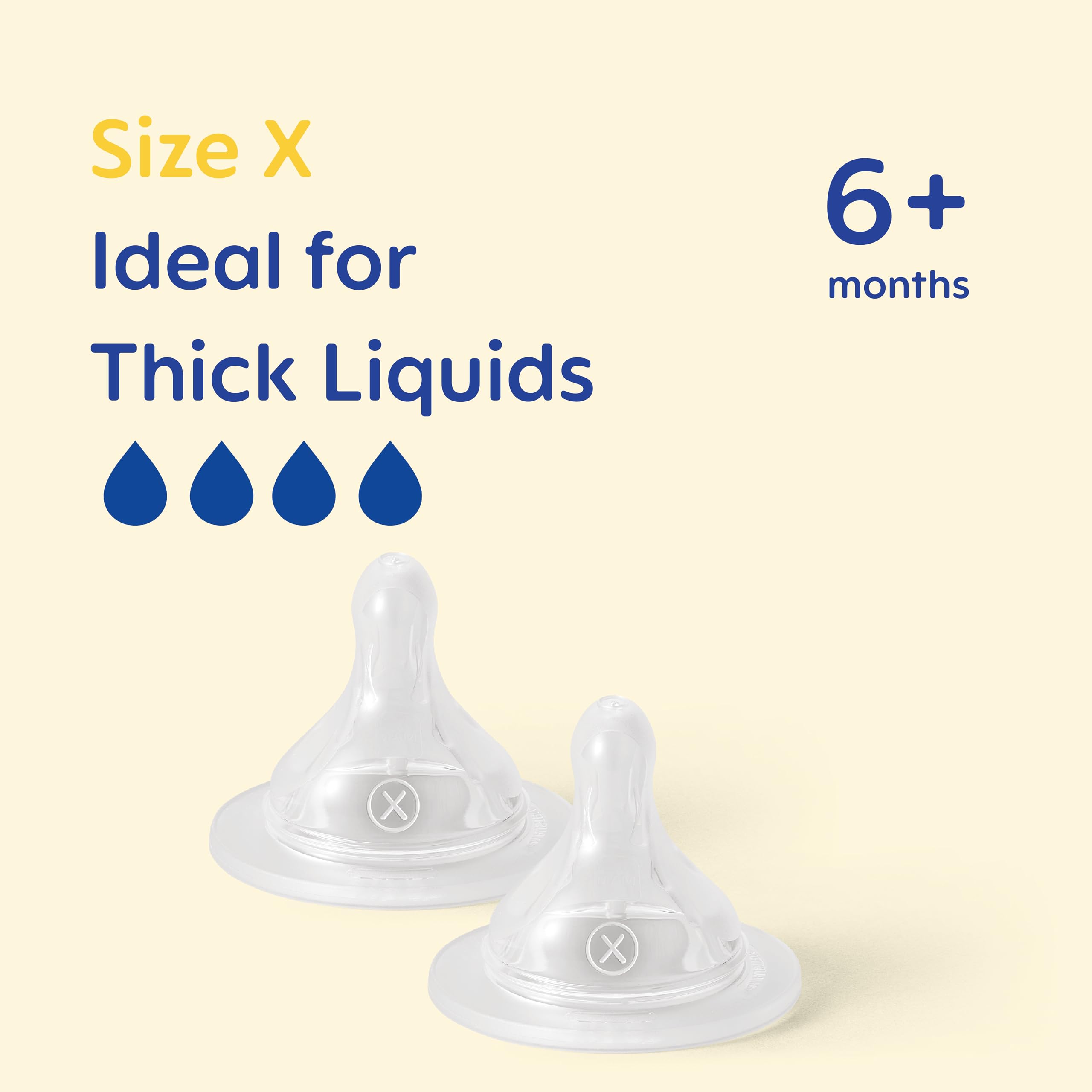 MAM orthodontic teat shape shown for smooth transition between breast and bottle.