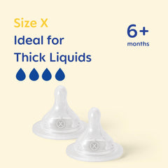 MAM orthodontic teat shape shown for smooth transition between breast and bottle.