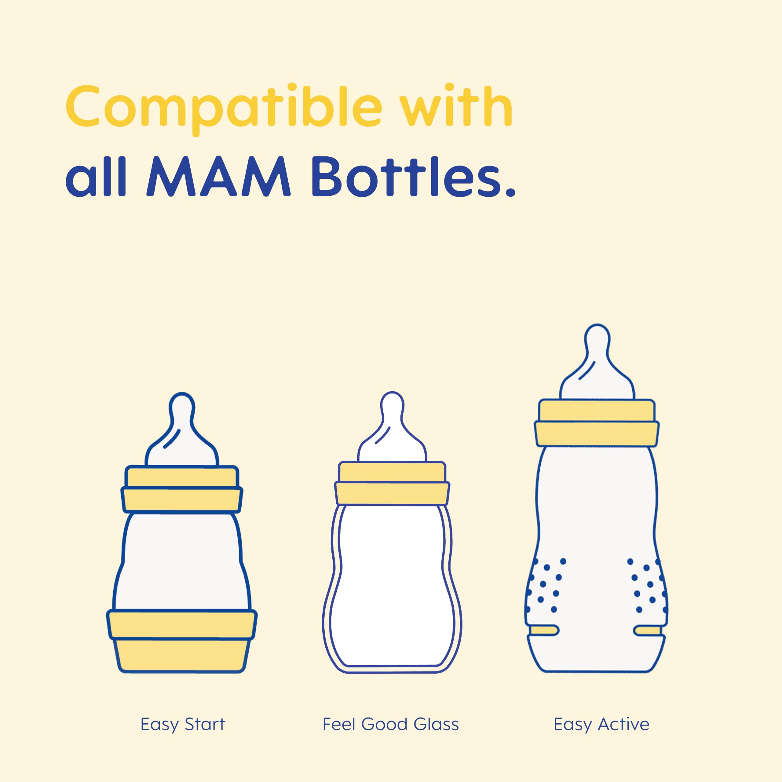 MAM collapse-prevention teat image highlights non-collapse during drinking.