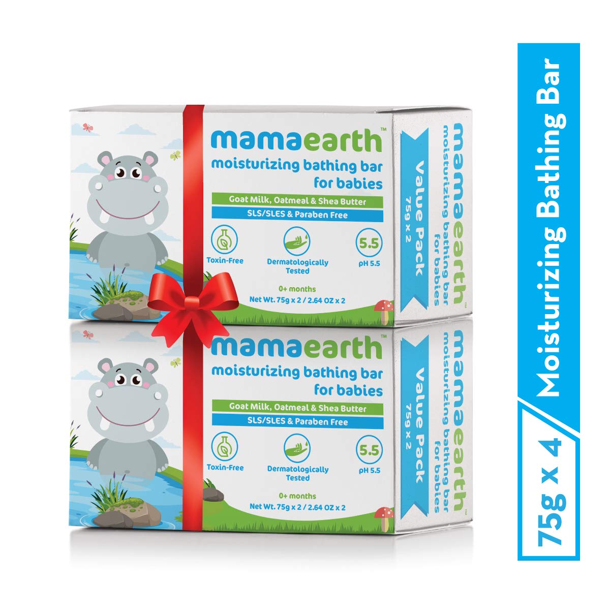 MAMAEARTH moisturizing baby soap-bar with goat milk oatmeal provides soft skin during bath