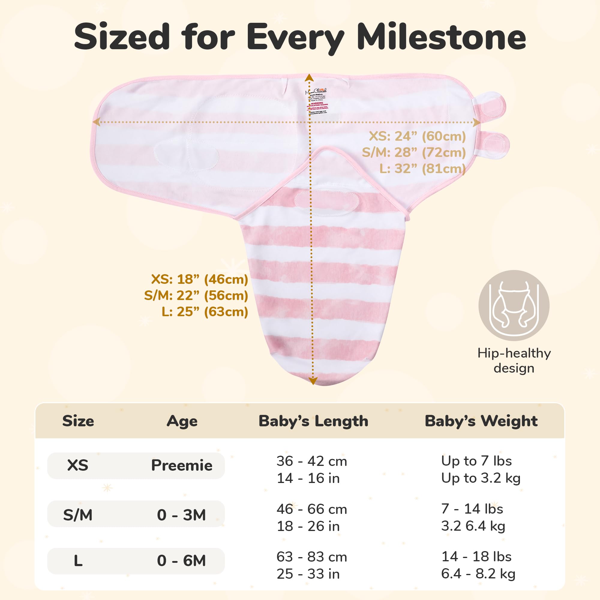 Mama Cheetah XS preemie to large sizes for growing infants