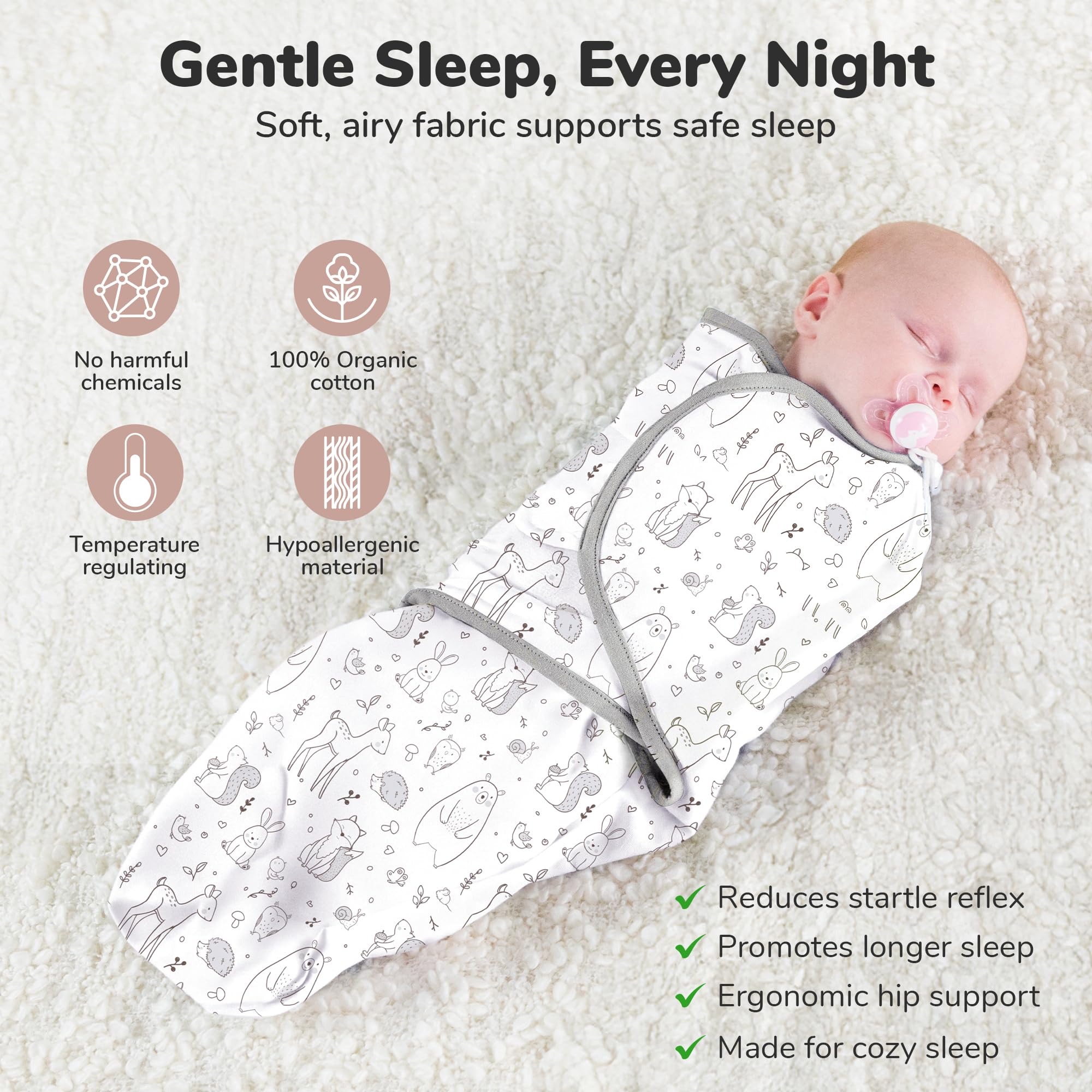 Mama Cheetah hip-healthy label indicating ergonomic hip-friendly design