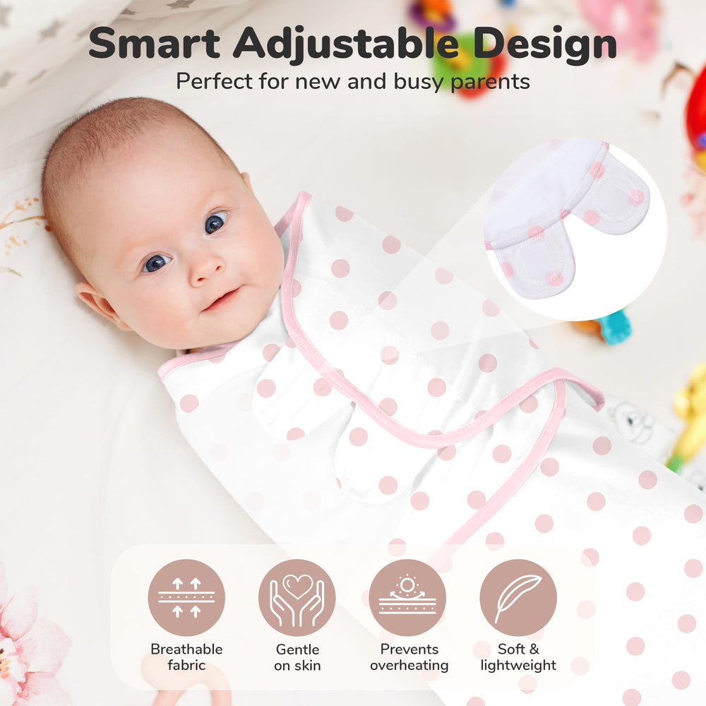 Mama Cheetah large swaddle 3-6 month shown on a calm infant.
