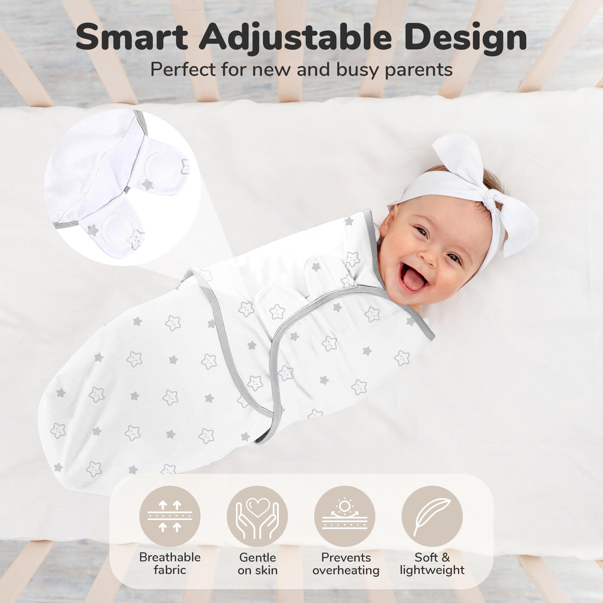 Mama Cheetah Swaddle Sack three sizes for growing preemies and infants