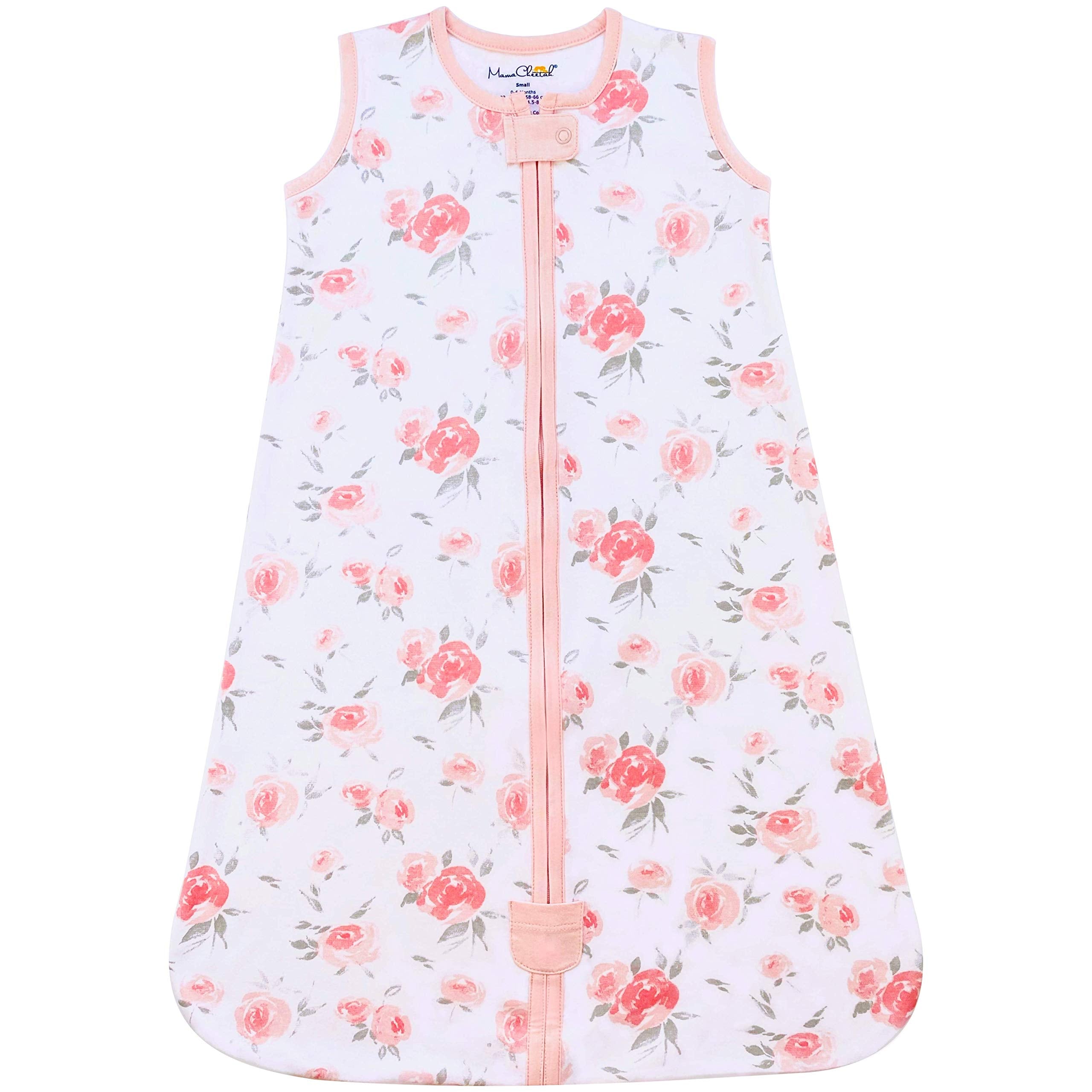 Mama Cheetah sleep sack 2-5tog organic cotton shell keeps baby warm for winter nights