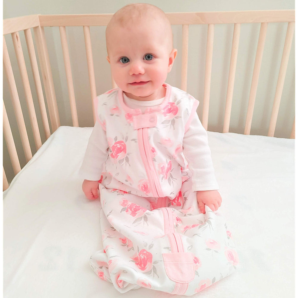 Mama Cheetah sleep sack transition sizes help growing babies stay comfy.