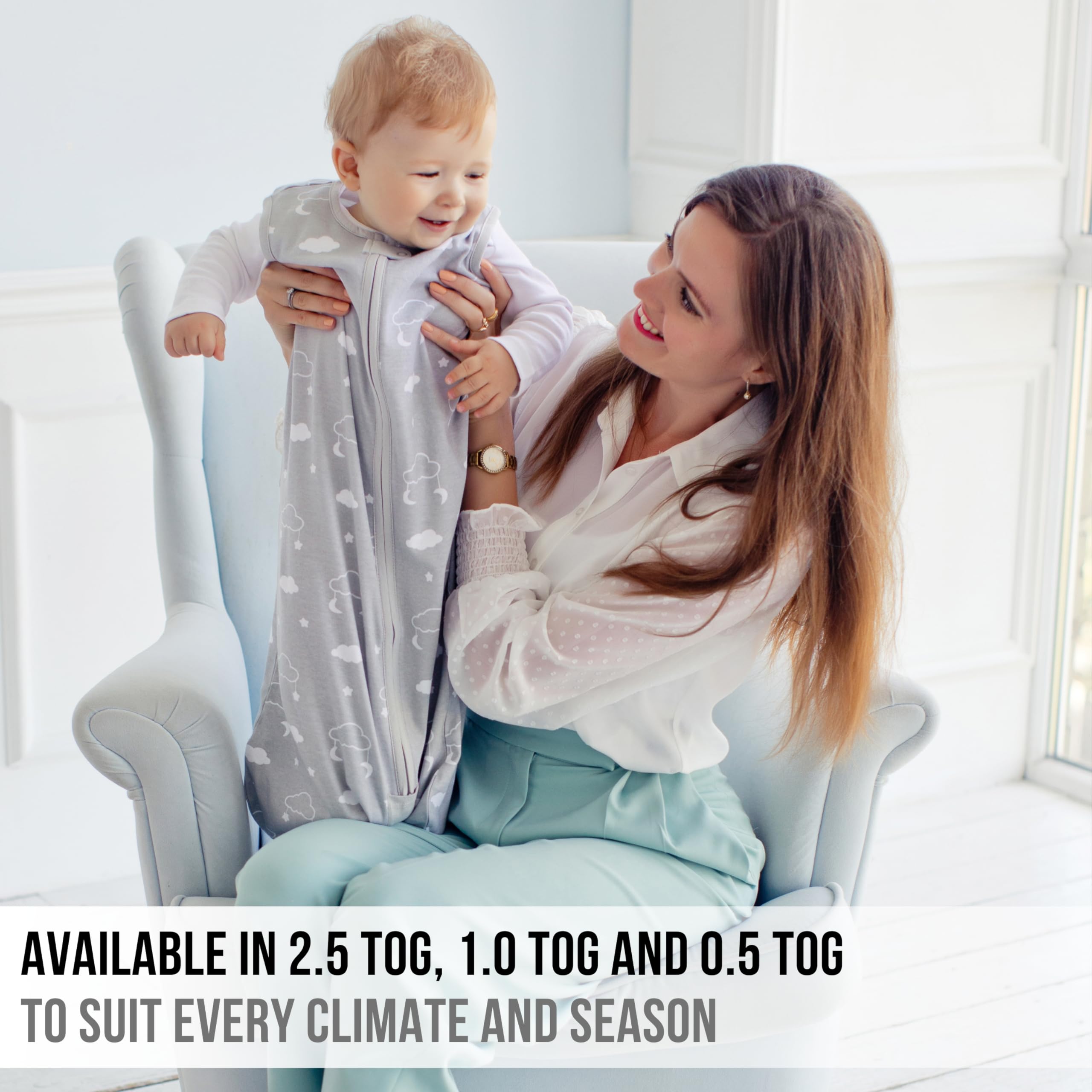 Mama Cheetah sleep sack soft interlock cotton close-up for everyday comfort.