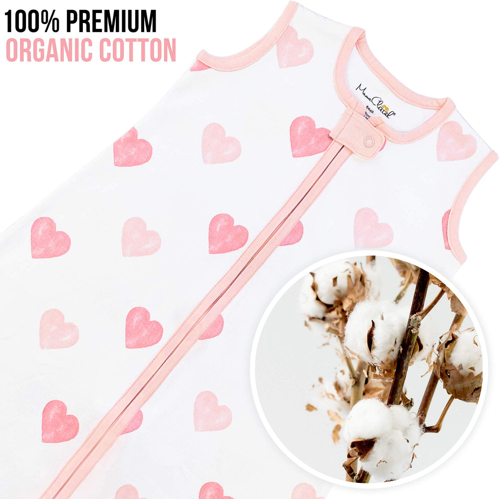 Mama Cheetah sleep sack bottom zipper enables easier diaper changes.