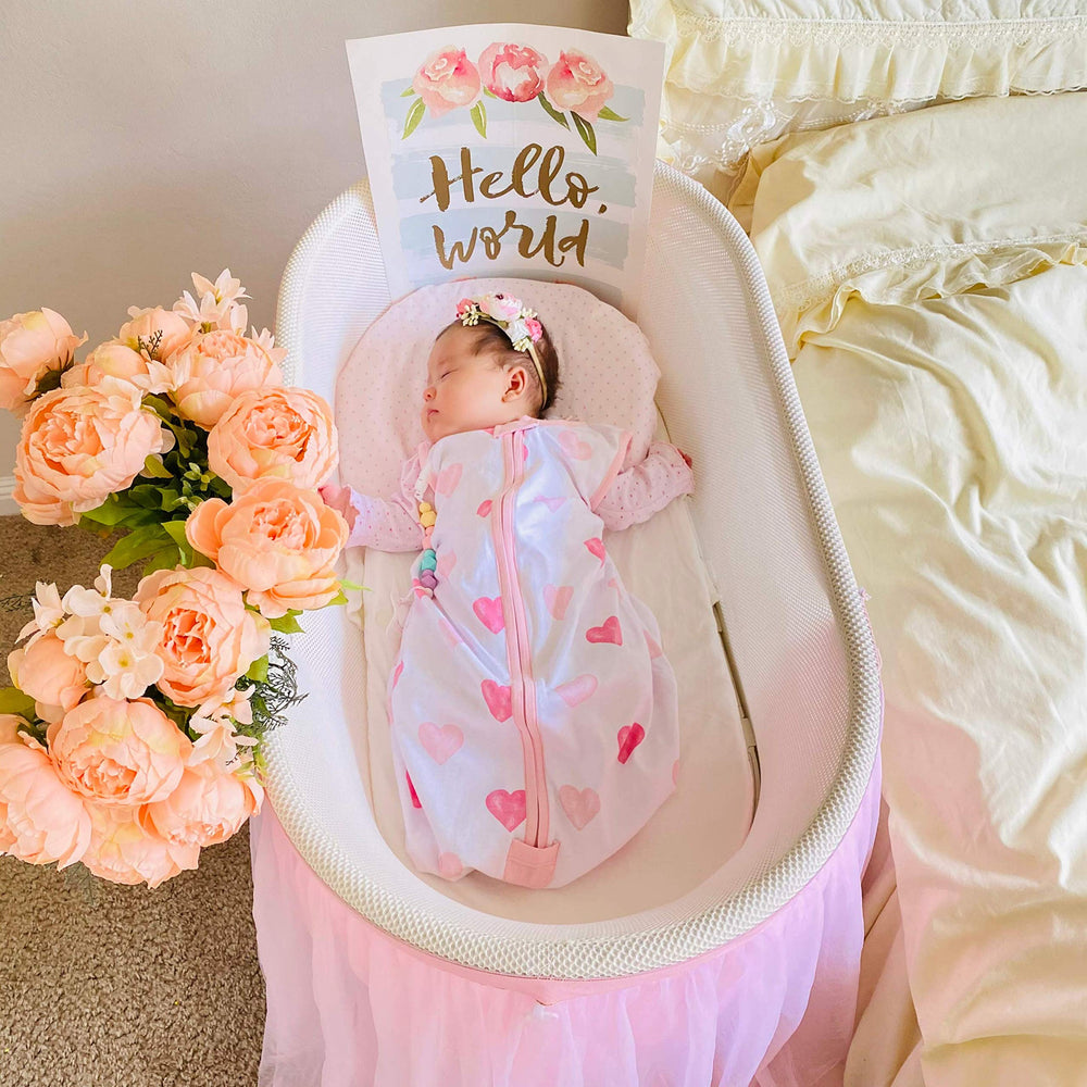 Mama Cheetah sleep sack two-way zipper opens for quick nighttime diaper changes.