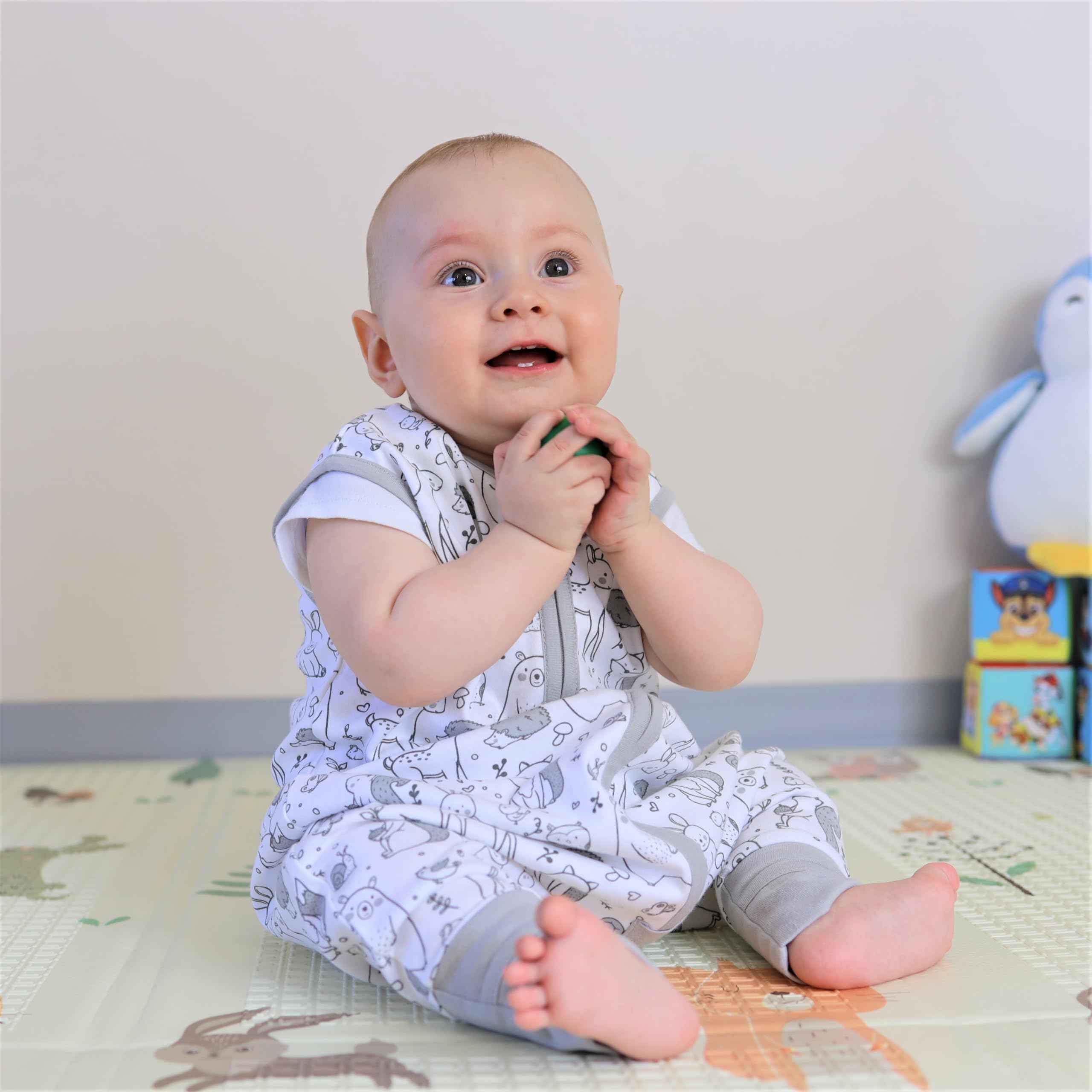 Mama Cheetah sleeveless sleep sack designed for warmer nights