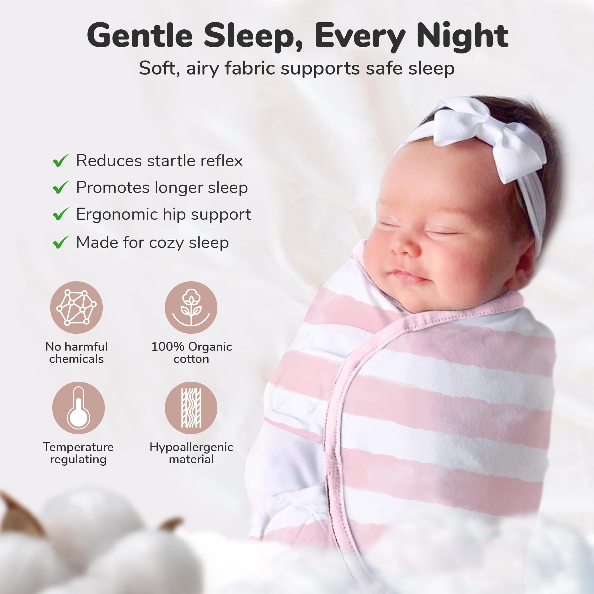 Mama Cheetah soft baby swaddle fabric close-up shows plush organic cotton
