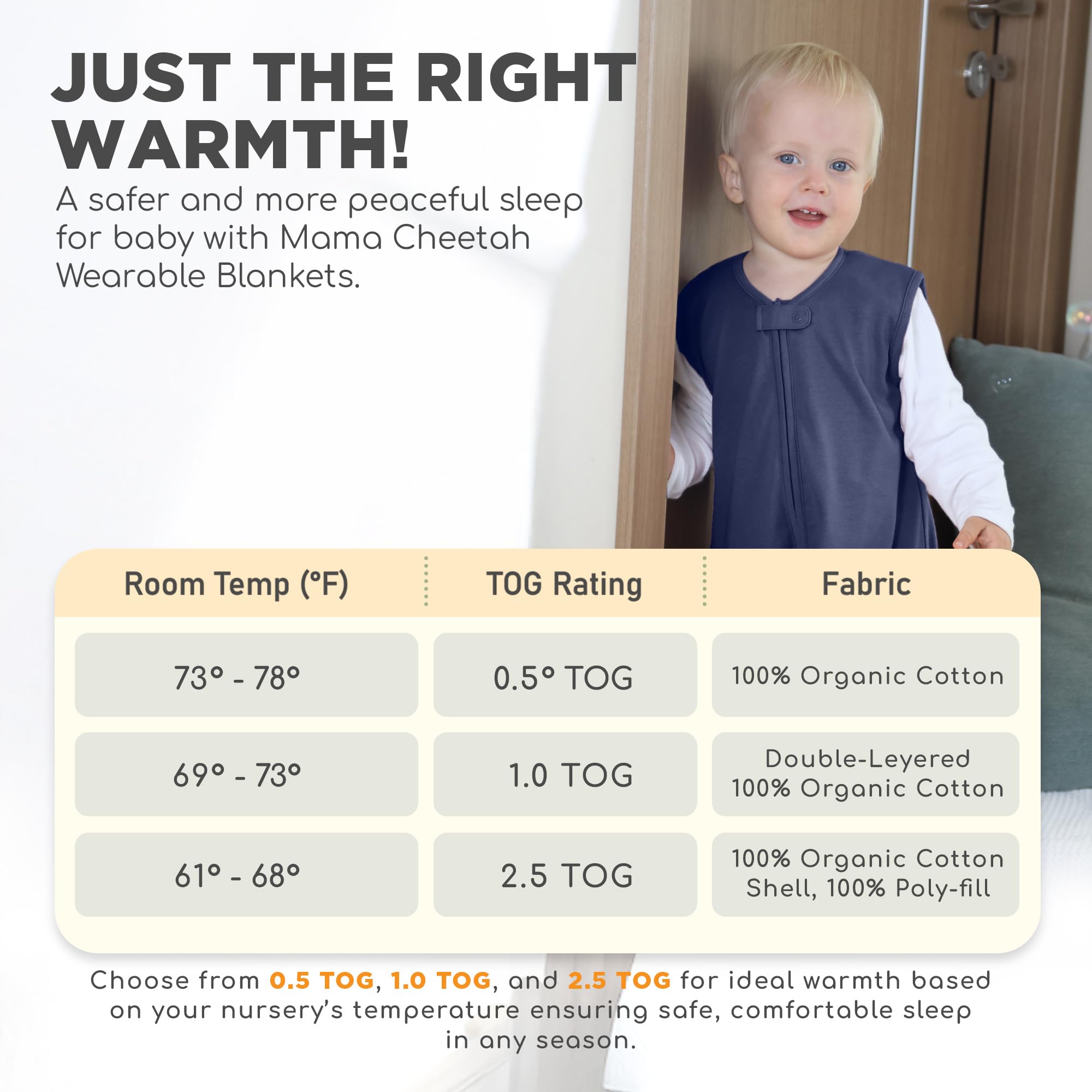 Mama Cheetah washable durable sleep sack—easy care for busy parents.