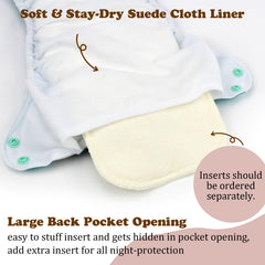 Mama Koala 1.0 stay-dry inner provides gentle moisture management.