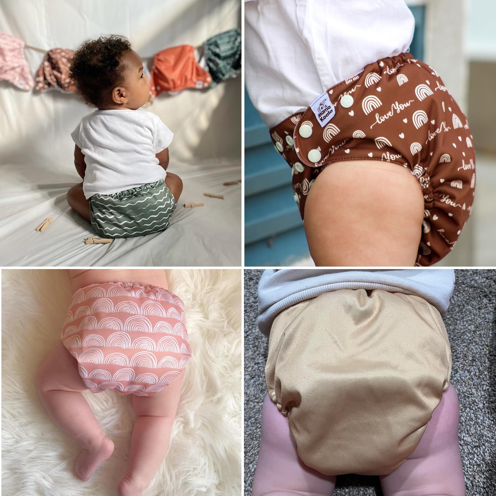 Six 4-layer inserts for adjustable absorbency in Mama Koala 3.0