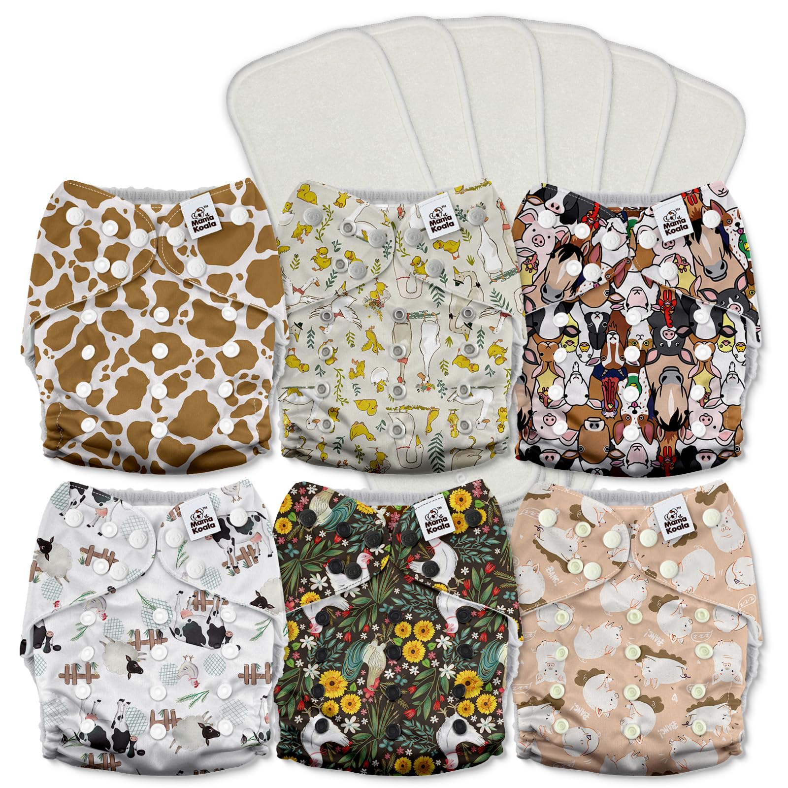 Mama Koala 3.0 cloth diaper outer with crossover snaps for secure fit and leak prevention.