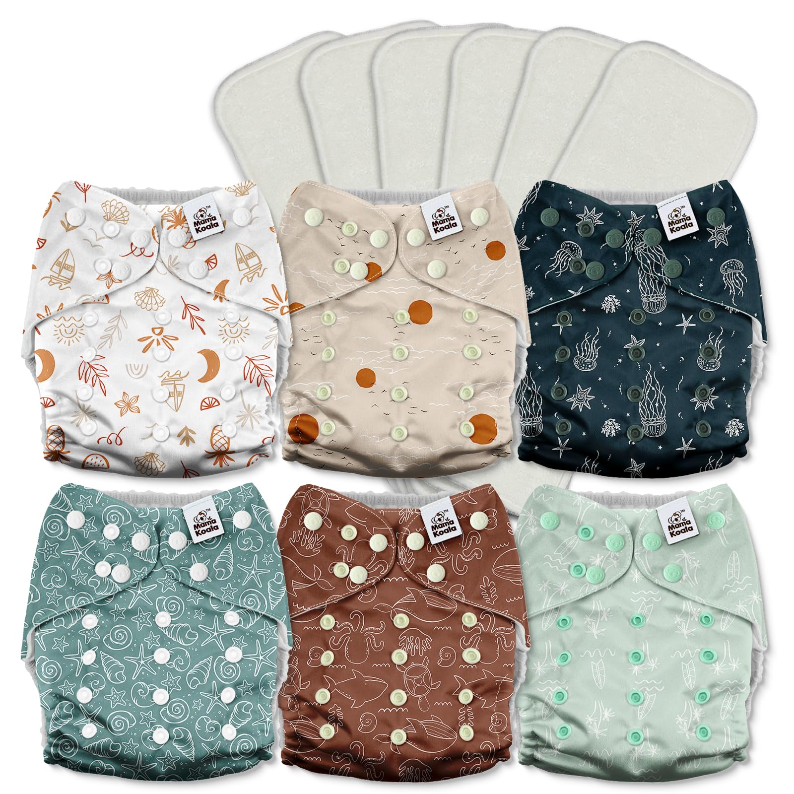Mama Koala 3.0 diaper with crossover snaps for secure fit and leak prevention.