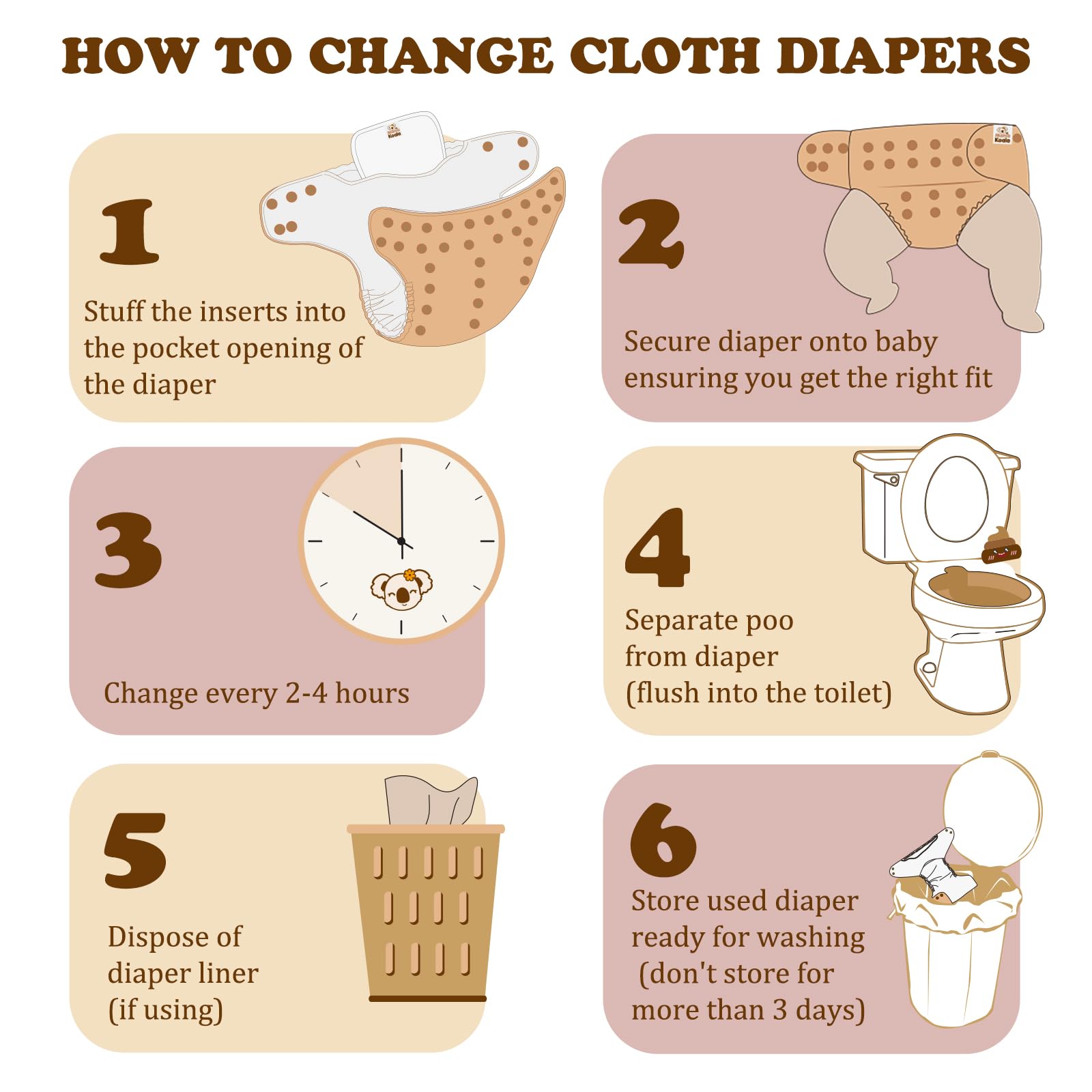Mama Koala 3.0 diaper Neutral Leaves color in everyday use.