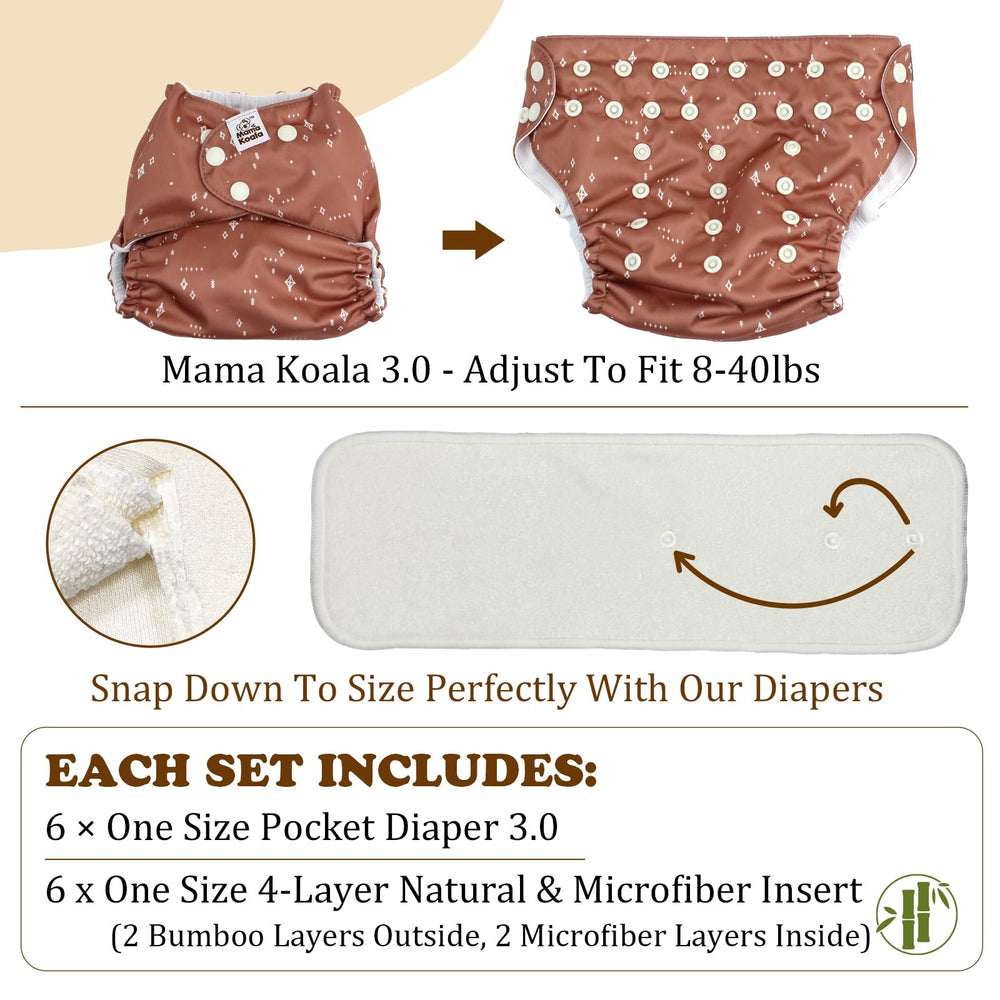 Mama Koala 3.0 diaper waterproof TPU cover helps protect against leaks.