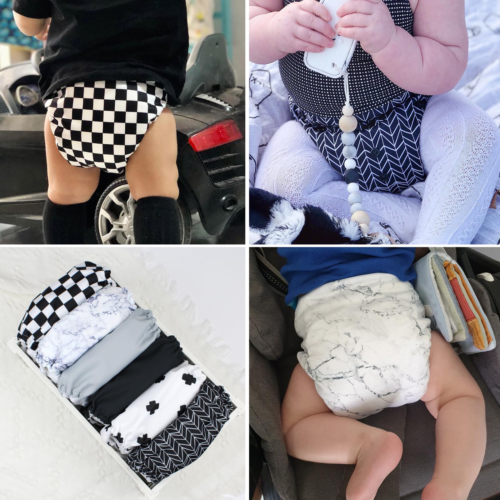Mama Koala 3.0 hip snap design keeps diaper centered during day.