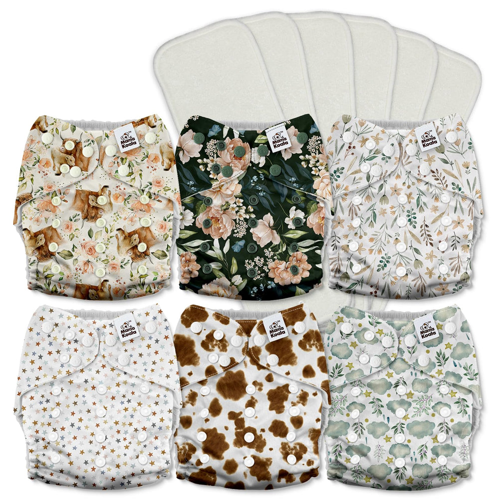 Mama Koala 3.0 pocket diaper AWJ lining close-up emphasizes breathable comfort and leak prevention