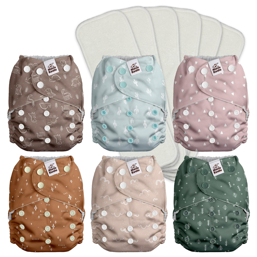 Mama Koala 3.0 pocket diaper close-up highlights secure snaps for a snug, anti-leak fit.