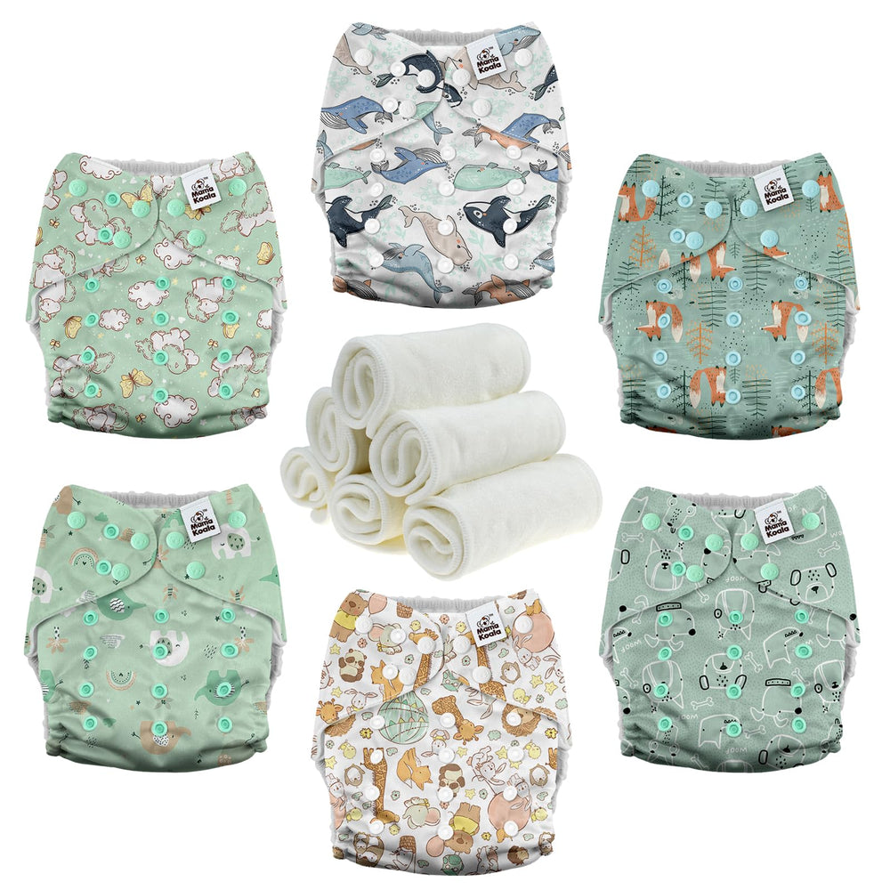 Mama Koala 3.0 pocket diaper with crossover snaps for secure, adjustable fit.