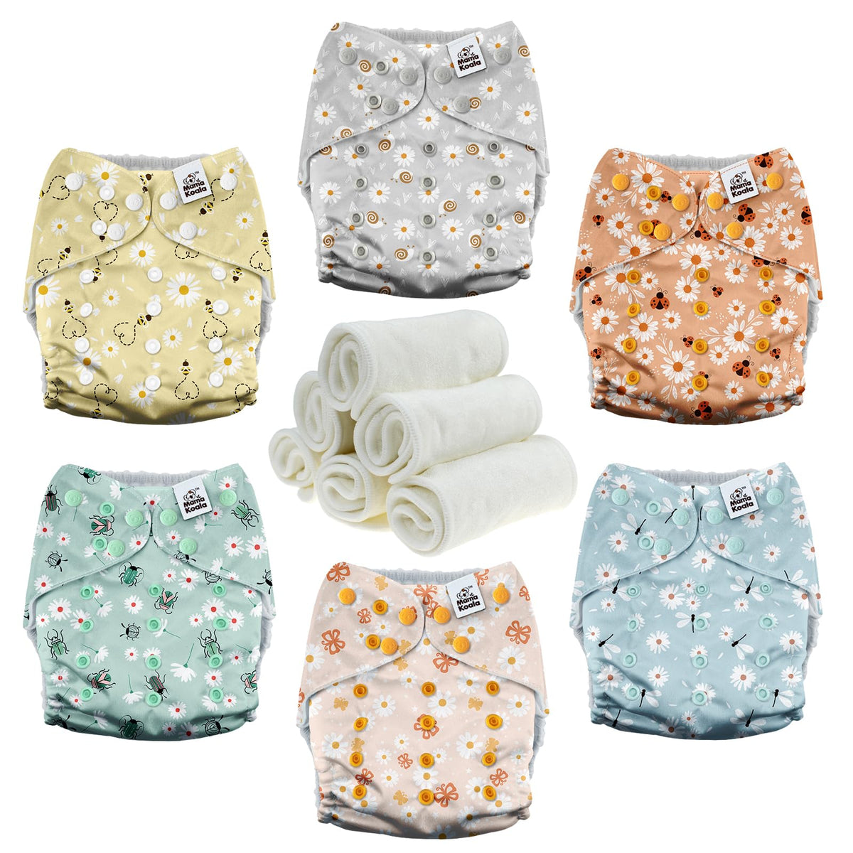 Mama Koala 3.0 pocket diaper with crossover snaps provides a secure, leak-resistant fit.