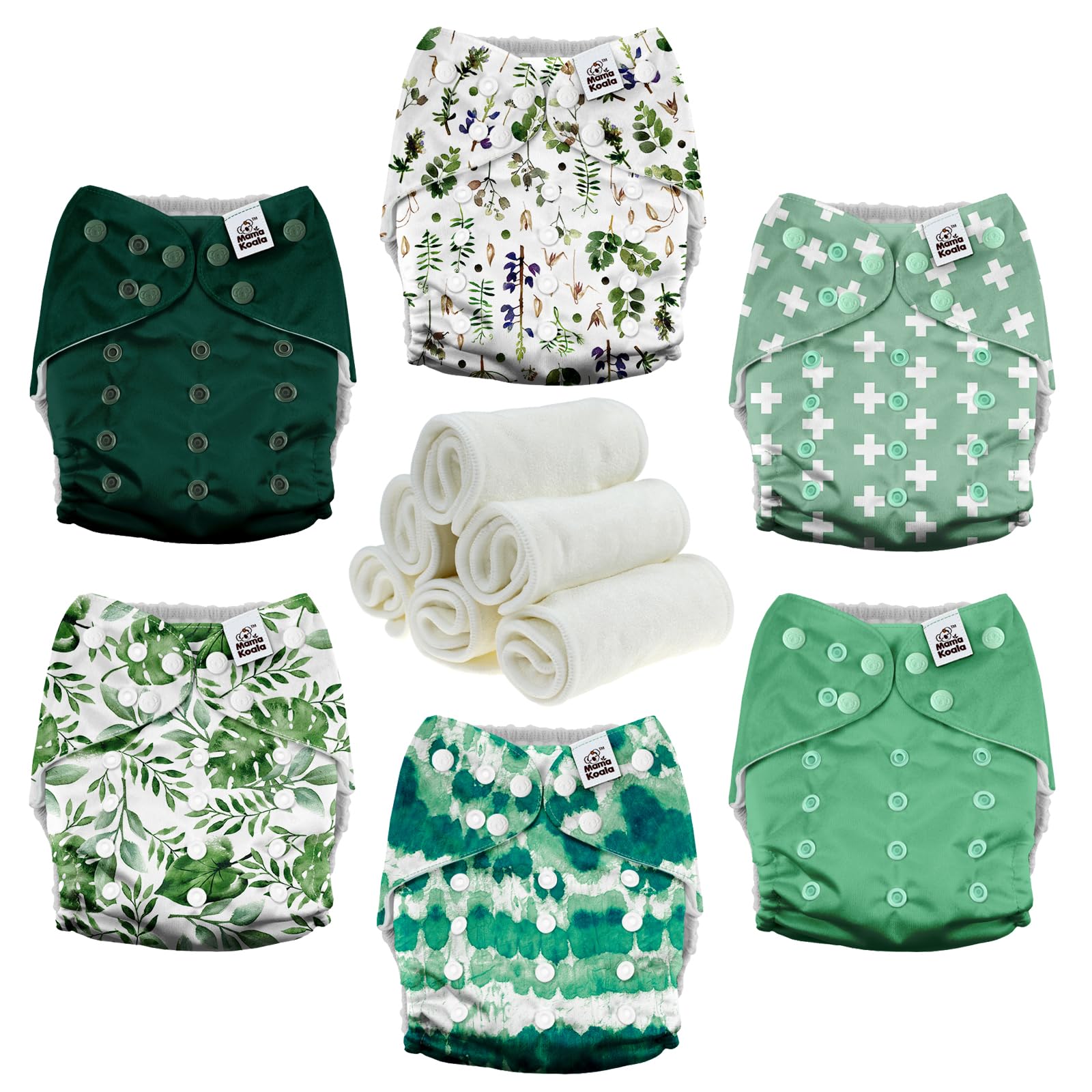 Mama Koala 3.0 pocket diaper with crossover snaps for secure adjustable fit.