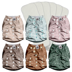 Mama Koala 3.0 pocket diaper front view shows secure fit with crossover snaps.