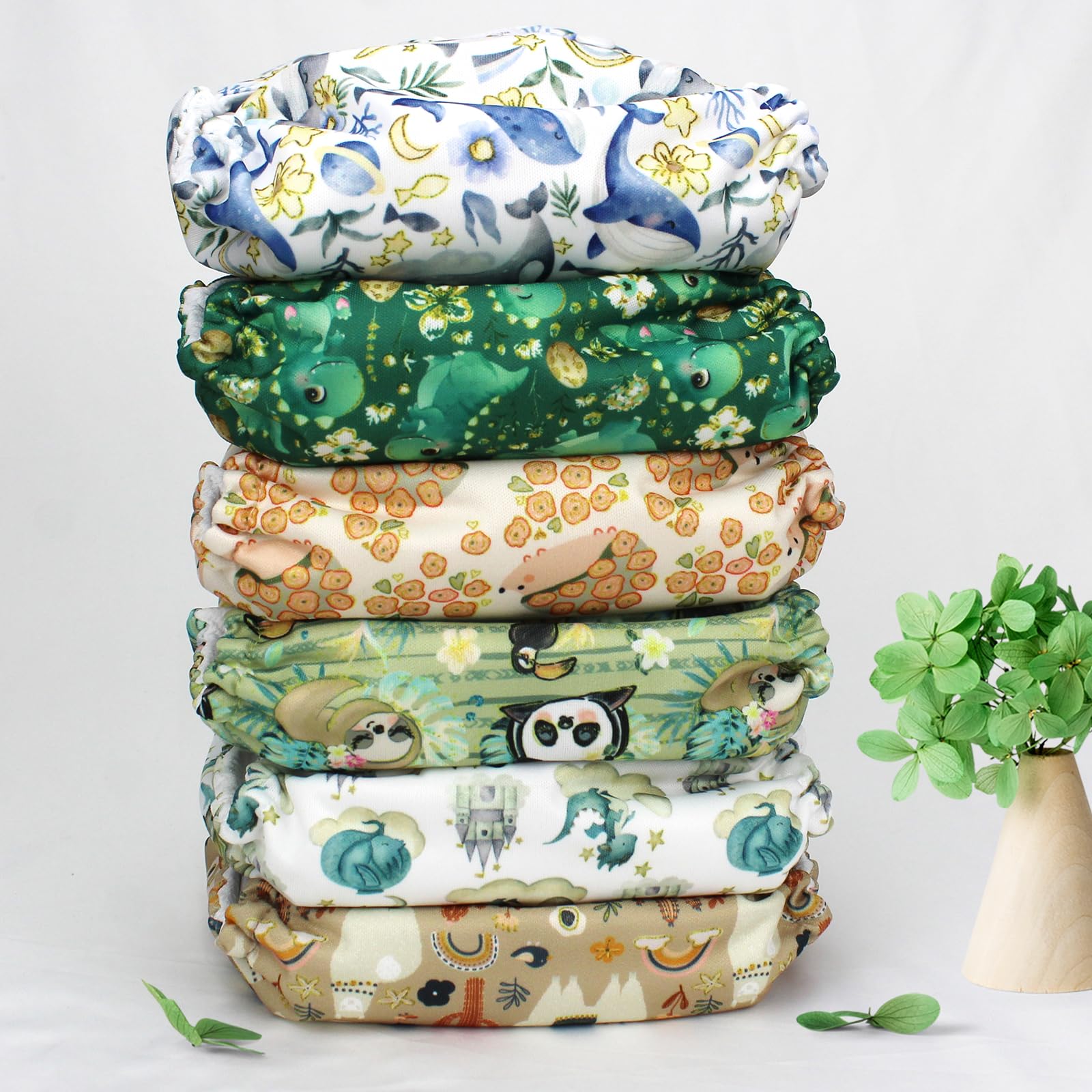 Mama Koala 3.0 inserts pack with six 4-layer natural inserts for absorbency.