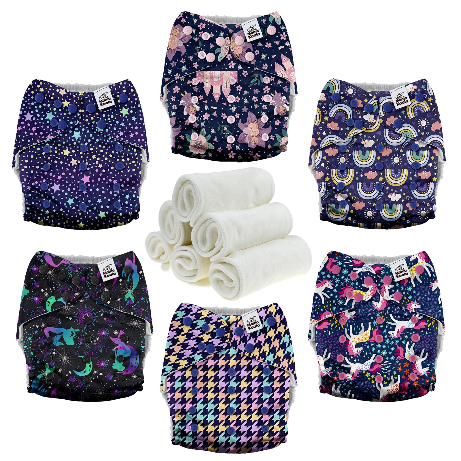 Mama Koala 3.0 pocket diaper inside AWJ lining keeps baby skin dry.