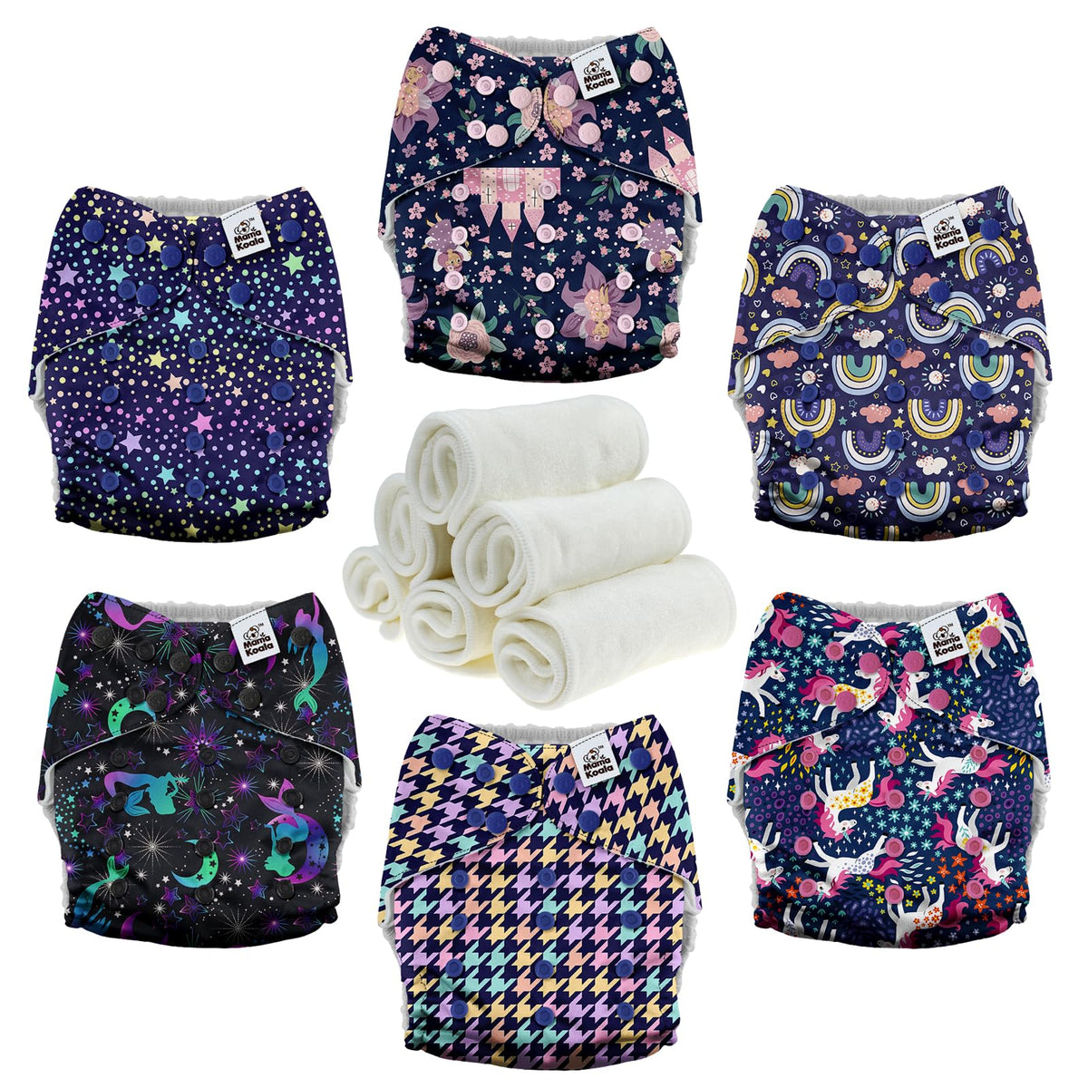 Mama Koala 3.0 pocket diaper inside AWJ lining keeps baby skin dry.