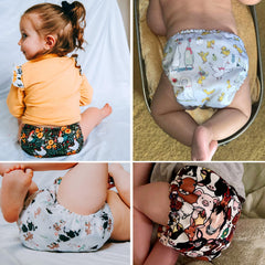 Mama Koala 3.0 pocket diaper open back for easy stuffing and prep.