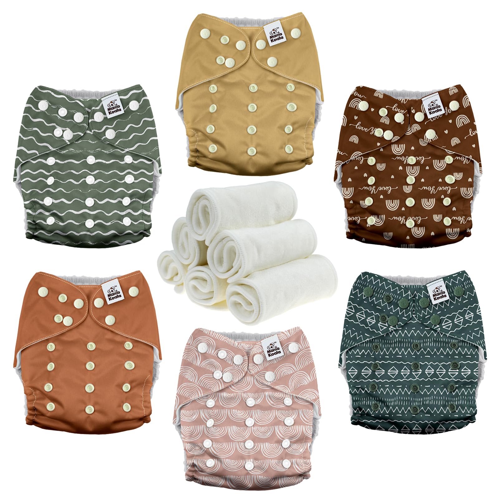 Mama Koala 3.0 pocket diaper pack close-up showing slim fit and snaps