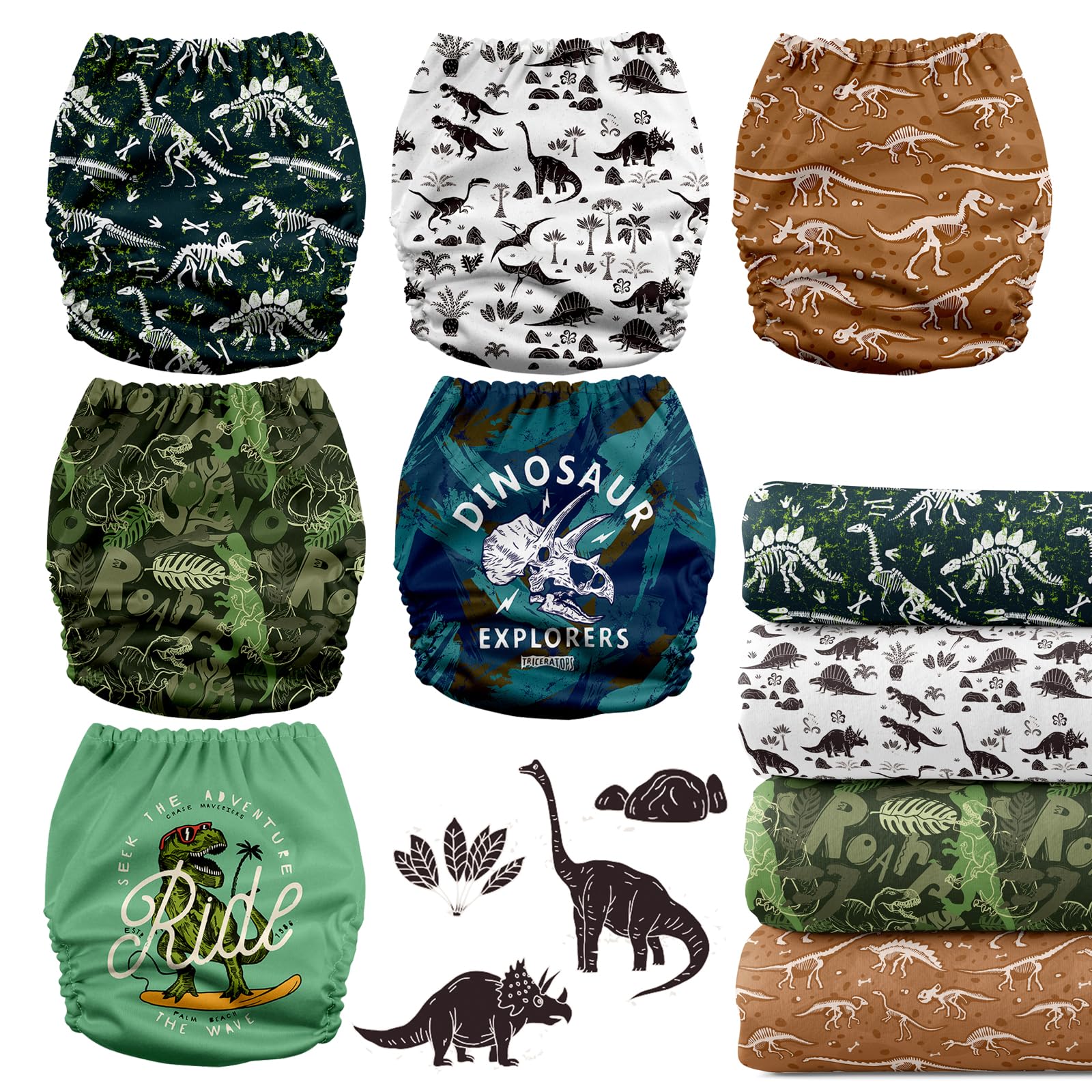 Mama Koala 3.0 pocket diaper side view with snaps for adjustable fit.